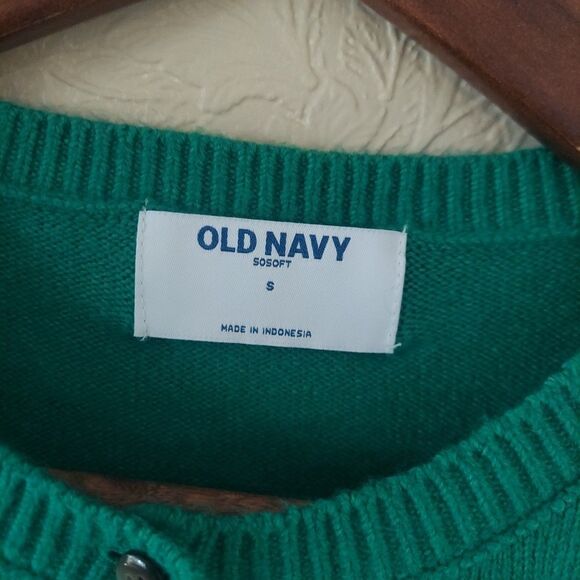 Old Navy Women's Kelly Green Knit Cardigan Button Up NEW Sz Small - Picture 2 of 8